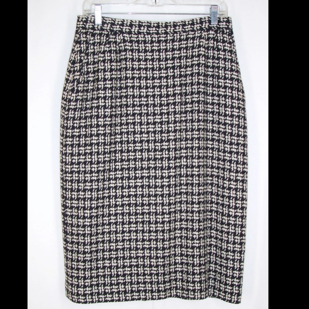 Vtg Evan Picone Houndstooth Skirt USA Union Made